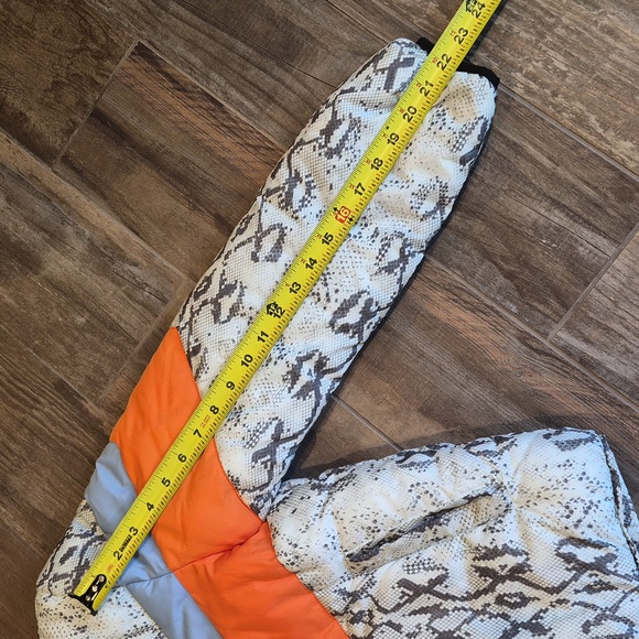 Central Park West Wesley Snakeskin Print Full Zip Puffer Jacket, XS - Picture 6 of 16